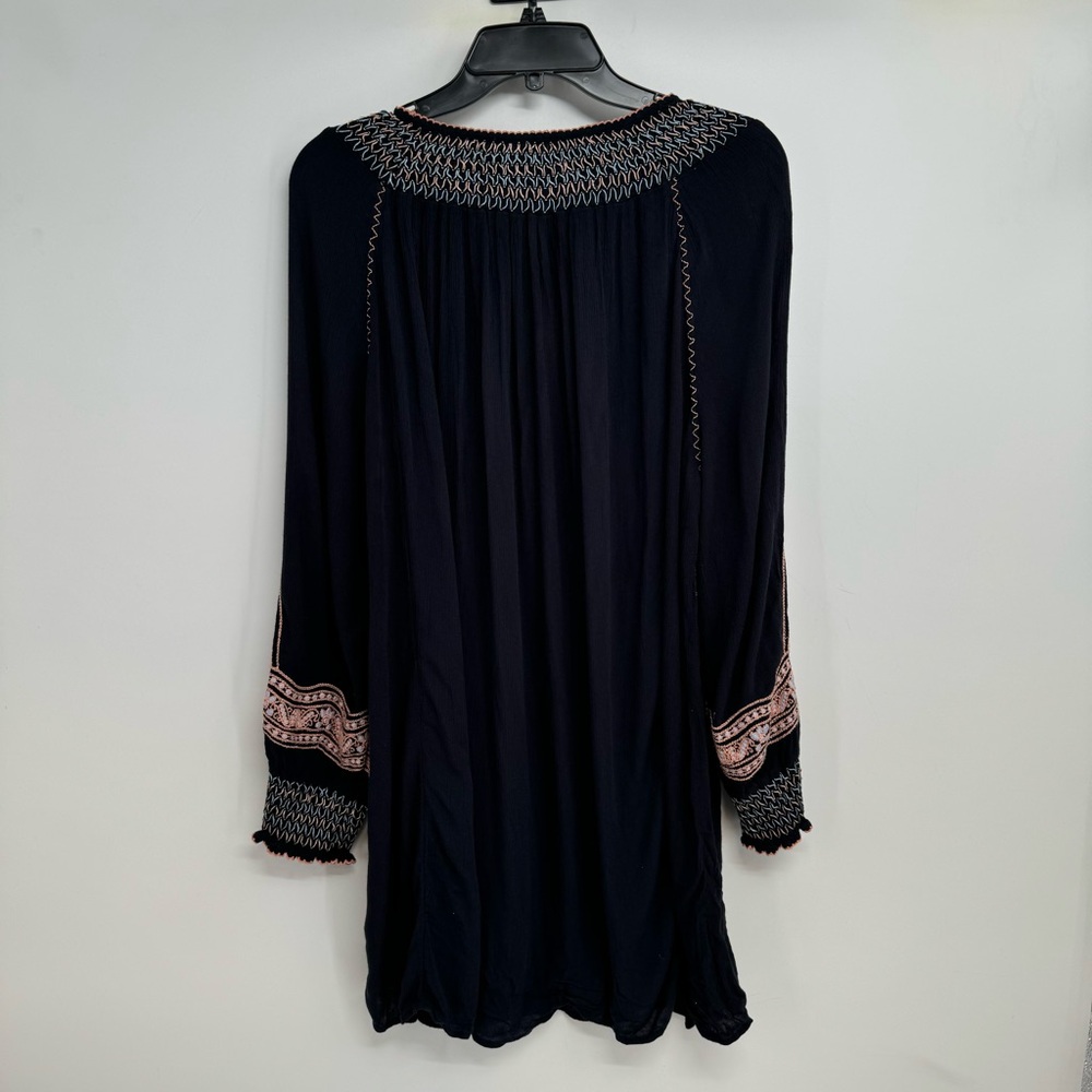 Free People Wind Willow Embroidered Peasant Boho Mini Tunic Dress Women’s SZ M - Picture 6 of 13